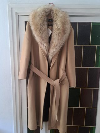 Abrigo Zara Lana Manteco Mujer XL