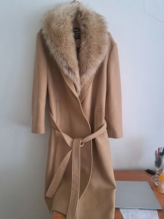Abrigo Zara Lana Manteco Mujer XL