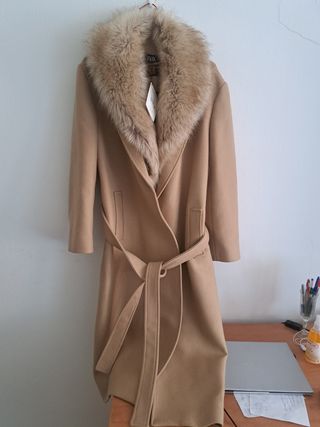 Abrigo Zara Lana Manteco Mujer XL