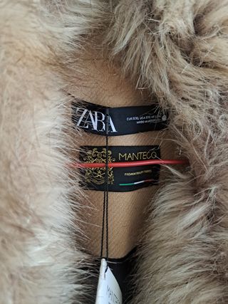 Abrigo Zara Lana Manteco Mujer XL
