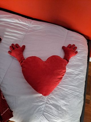 Manta y  cojin Corazón Rojo Ikea