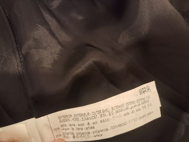 Abrigo Zara Lana Negro Talla XL