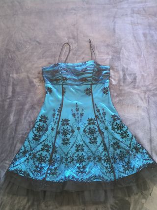 Vestido de fiesta azul y negro talla 40