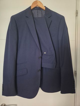 Traje completo azul liso