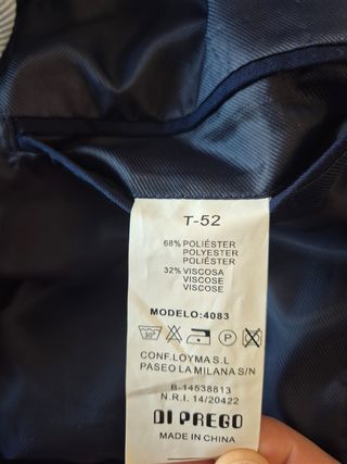 Traje completo azul liso