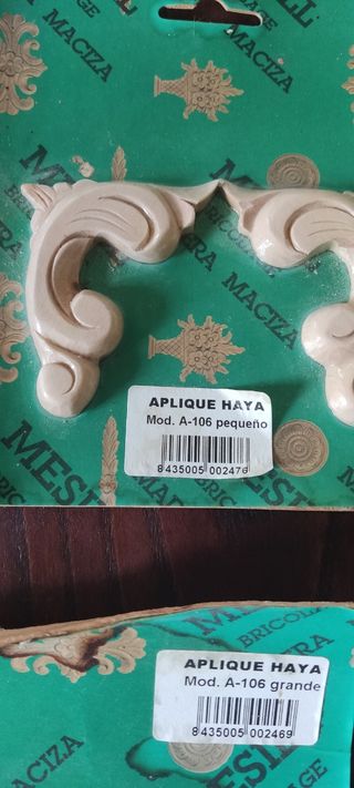 Apliques decorativos de madera Haya