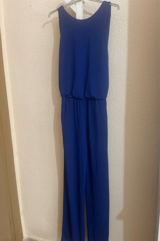 Mono largo escote espalda azul