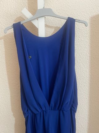 Mono largo escote espalda azul