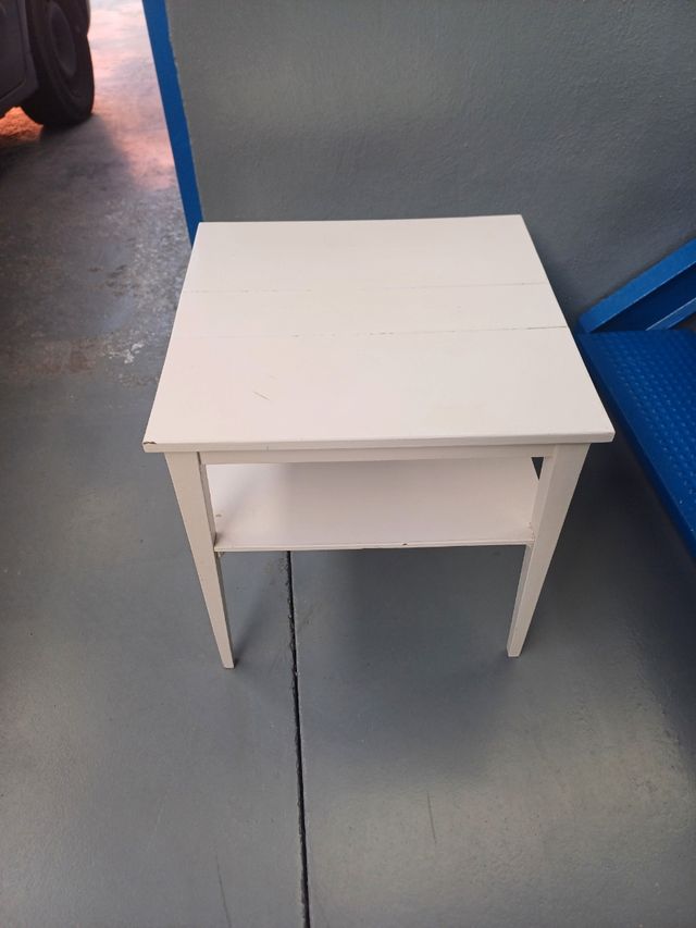 Mesa auxiliar blanca madera 50x50x50
