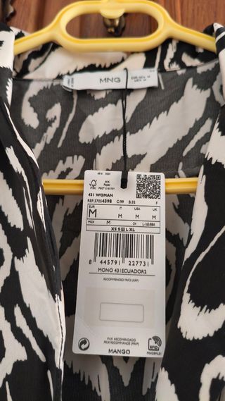 Mono Mango Negro Blanco