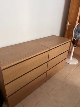 Cómoda de madera con 6 cajones