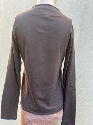 T-shirt manga comprida castanha