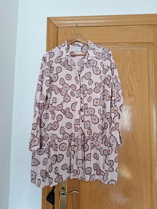 Camisa Salmón Flores Talla XL