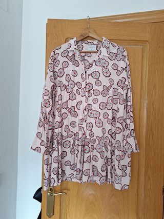 Camisa Salmón Flores Talla XL