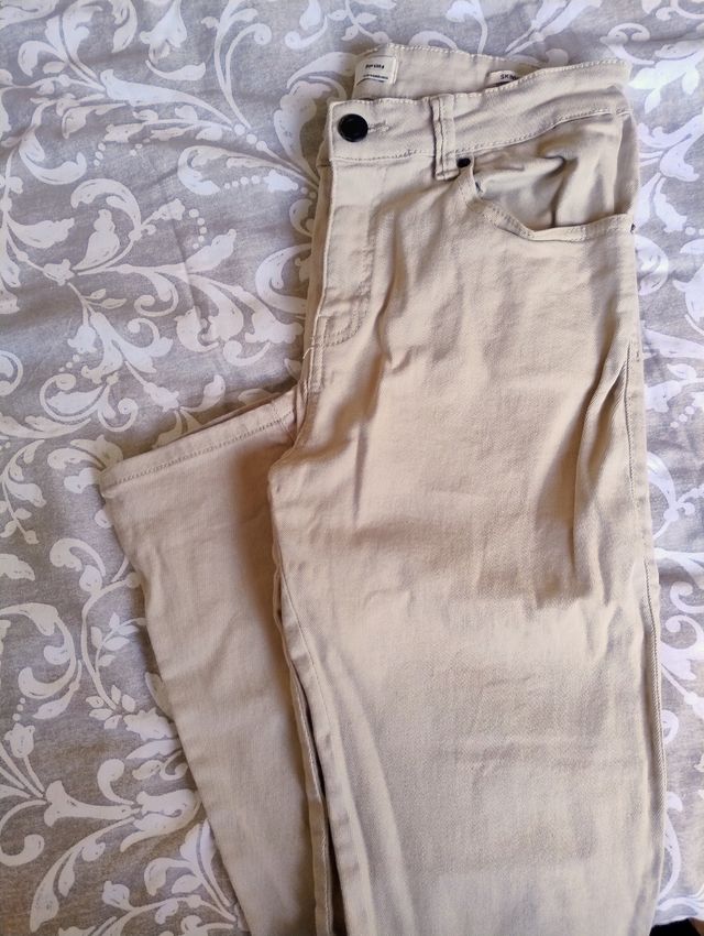 Pantalone uomo Bershka beige skinny
