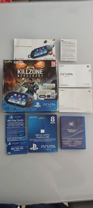 Caja Playstation vita killzone, manuales y juego