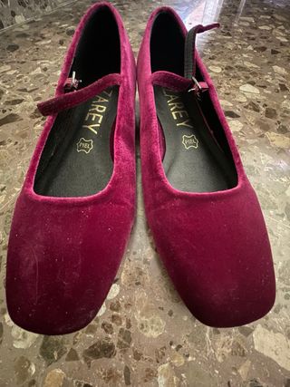 Manoletinas Fucsia Terciopelo y Piel