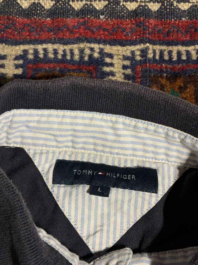 Polo Tommy Hilfiger L Blue Navy Retro Vintage