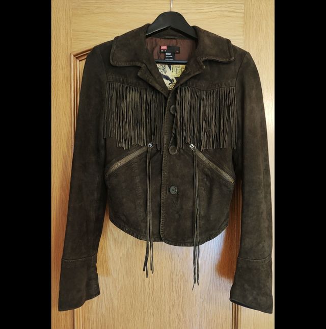 Chaqueta Diesel Suede con Flecos Marrón Talla M