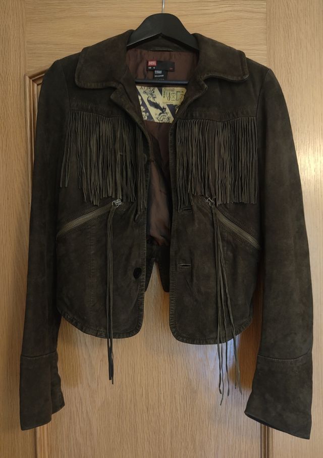 Chaqueta Diesel Suede con Flecos Marrón Talla M