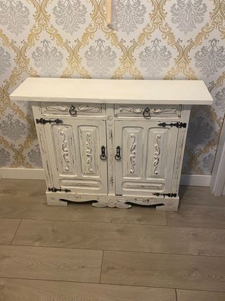 Mueble recibidor vintage blanco