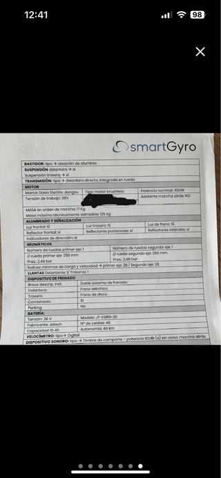 Patinete Eléctrico SmartGyro