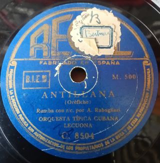 4 discos gramófono,  rumba y fox cubano, Siboney. 