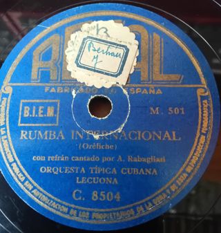 4 discos gramófono,  rumba y fox cubano, Siboney. 