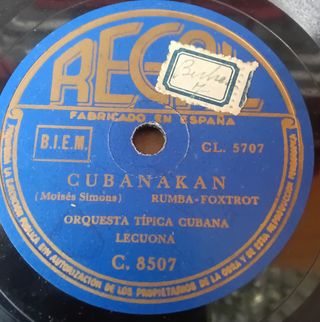 4 discos gramófono,  rumba y fox cubano, Siboney. 