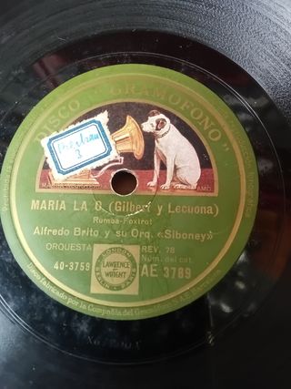 4 discos gramófono,  rumba y fox cubano, Siboney. 