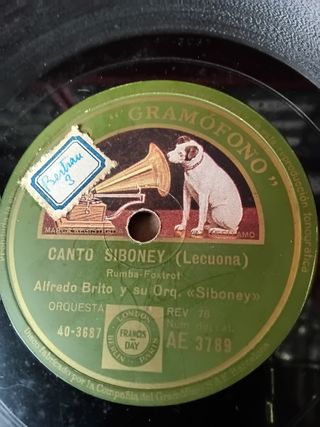 4 discos gramófono,  rumba y fox cubano, Siboney. 