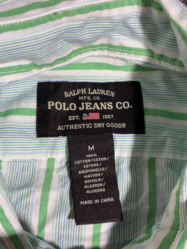 Camisa Rayas Ralph Lauren Polo Jeans M Retro