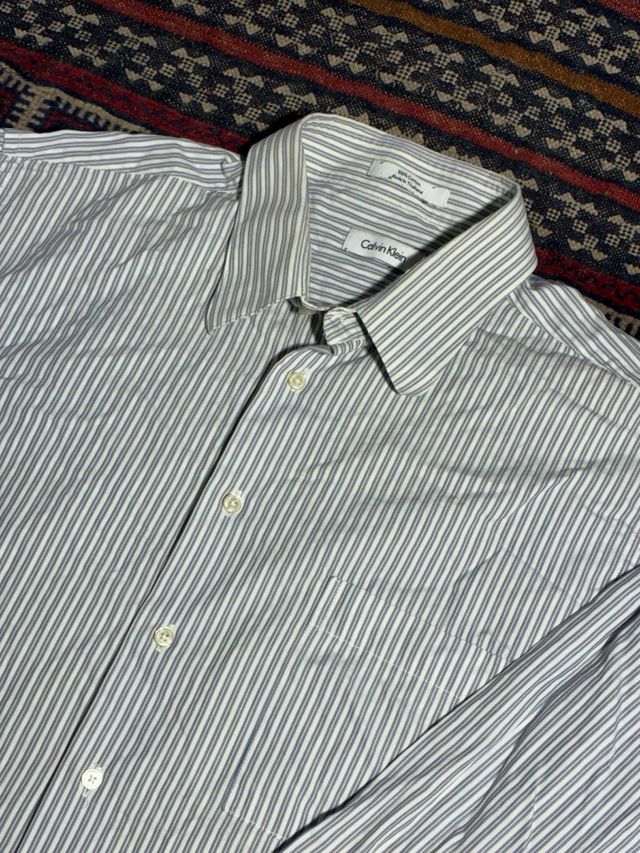 Camisa Calvin Klein Rayas Azules XL Retro Vintage