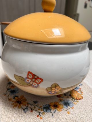 Biscottiera Thun Ceramica Bianca Gialla