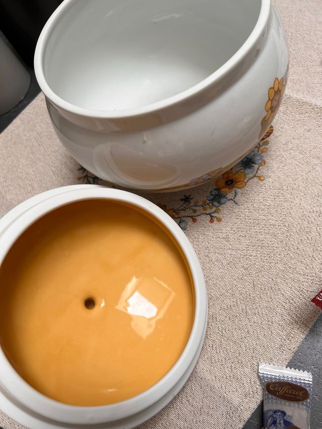 Biscottiera Thun Ceramica Bianca Gialla