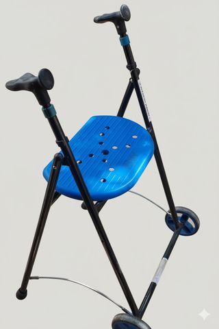 Andador con asiento azul