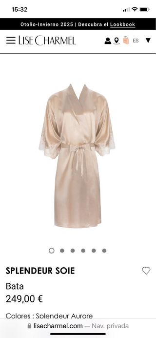 Lise Charmel Bata de Seda color Beige -champagne