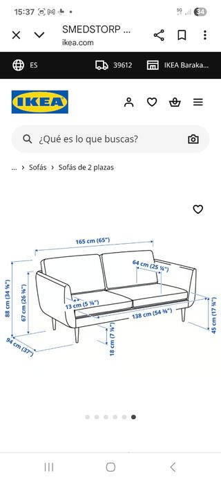Sofá SMEDSTORP IKEA