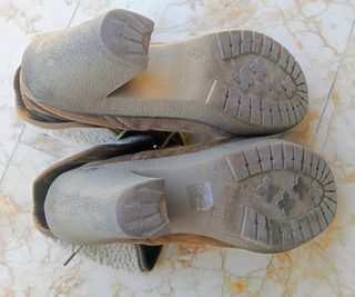 Botines tacón cordones ante marrón