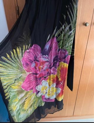 Vestido largo Derhy estilo boho  flores tropical