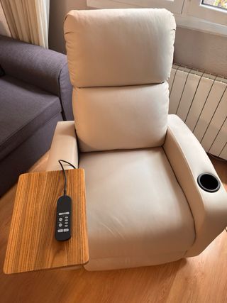 Sillón relax reclinable beige con mando