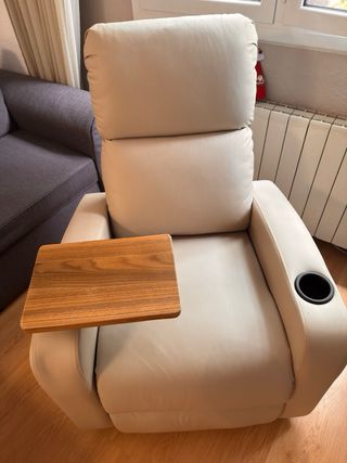 Sillón relax reclinable beige con mando