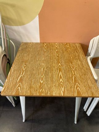 7 Mesas Cuadradas Grandes Madera y Metal