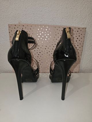Sandalias de tacón negras sexy talla 39