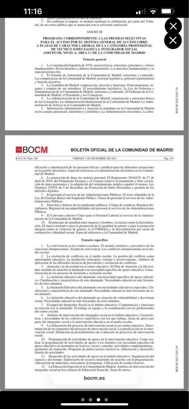 Temario Oposiciones Integración Social