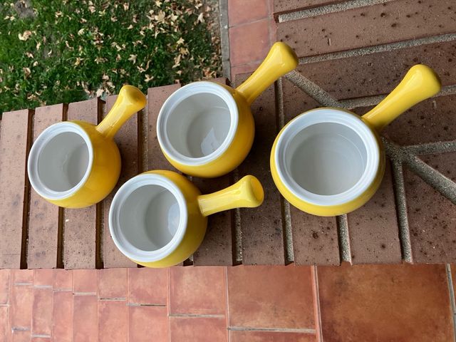 4 contenitori per zuppa di cipolle in ceramica