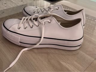 Zapatillas Converse Blancas de piel y plataforma