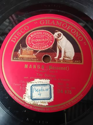 5 Discos Gramófono arias opera, Barbiere, Tosca ..