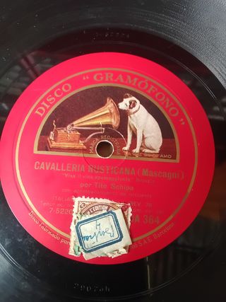 5 Discos Gramófono arias opera, Barbiere, Tosca ..