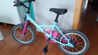 Bicicleta infantil azul y rosa